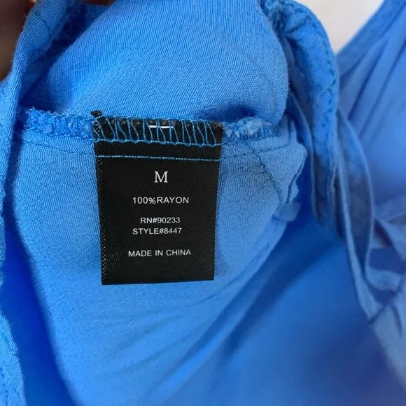 LA HEARTS Summer Beach Blue Tank Cut Out Details - Picture 8 of 9